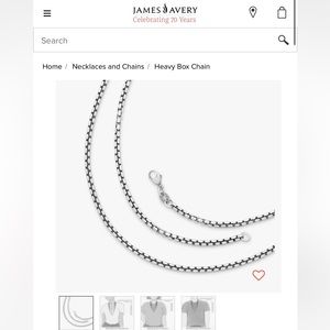 James Avery Heavy Box Chain 22 inches
